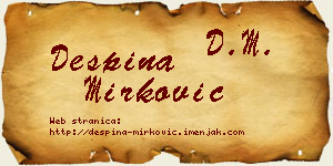 Despina Mirković vizit kartica